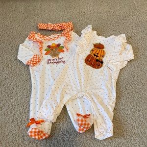 2 Fall Themed Baby Pajamas